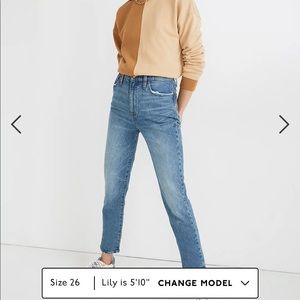 Sz 25 Madewell Classic Straight Jean in Nearwood wash